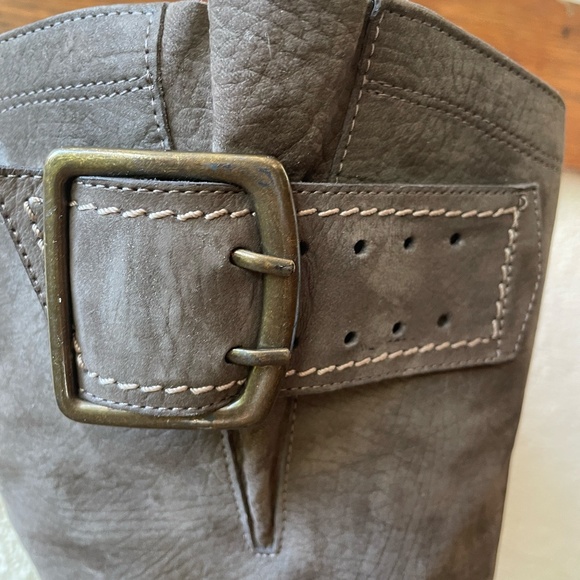 Paul Green Tall Moto Gray Suede Boots, 11 - Picture 2 of 9